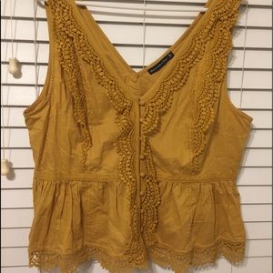 Mustard yellow tank top blouse